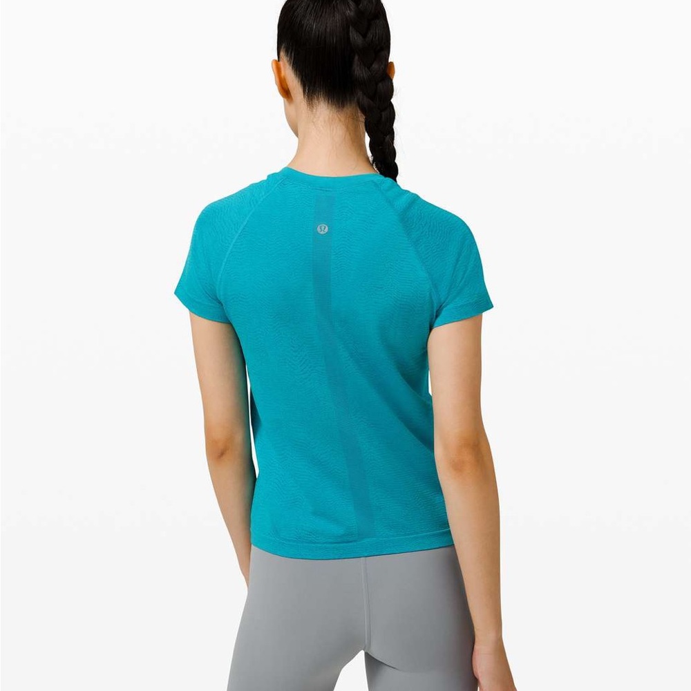 NEW Lululemon swiftly tech short sleeve race Hawaiian blue turquoise tide ripple